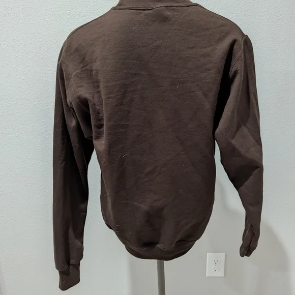 Brown Crewneck Sweater with Bold Text - Picture 4 of 4